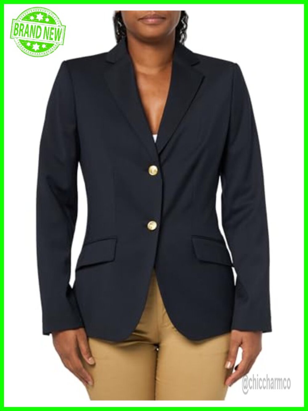 Classic Fit Stretch Wool Two Button Blazer Notch Neck Business Formal